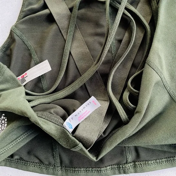 FREE PEOPLE FP Movement Sports Bra XS Secret Moss Green - Picture 4 of 4